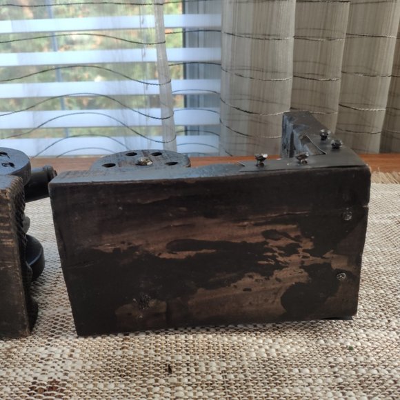 Wooden Cannon Bookends Gothic Rustic Vintage Bookends 6" - Picture 9 of 12